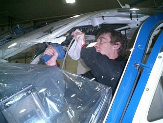 helicopter windscreen polishing