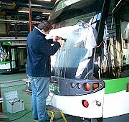 bus windscreen scratch removal