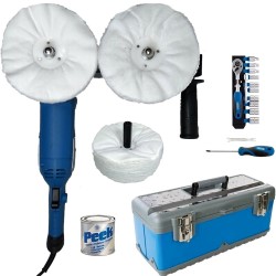 Double Wheel Tube Polishing Machine With Large Cotton Buffing Wheels 